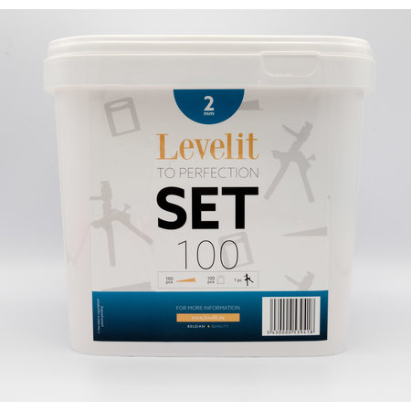 LEVELIT 100 SPACER CLIPS 2MM + 100 CALES + PINCE