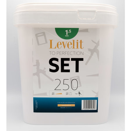 LEVELIT 250 SPACER CLIPS 1.5MM + 250 CALES + PINCE
