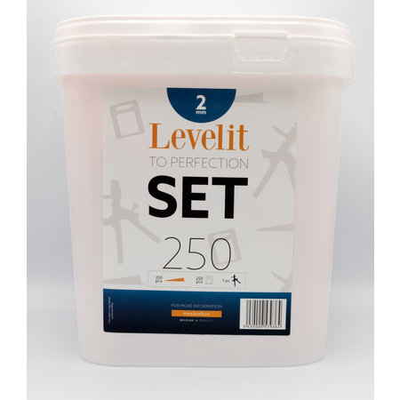 LEVELIT 250 SPACER CLIPS 2MM + 250 CALES + PINCE