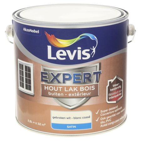LEVIS EXPERT LAK BUITEN SATIN 2,5L GEBROKEN WIT 1250