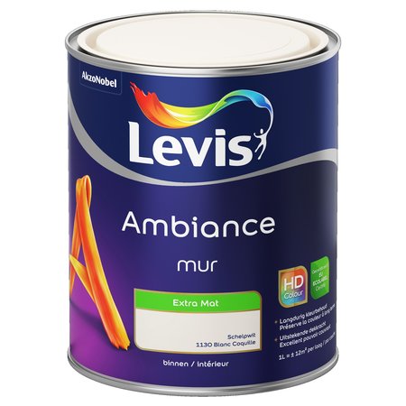 LEVIS AMBIANCE MUR EXTRA MAT 1L BLANC COQUILLE 1130