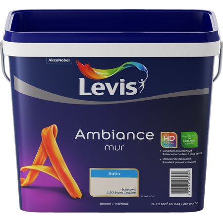 LEVIS AMBIANCE MUR SATIN 5L BLANC COQUILLE 1130