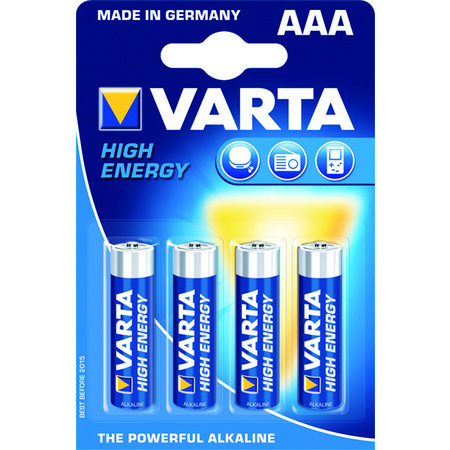 VARTA BATTERIJ HIGH ENERGY AAA 1.5V 4X