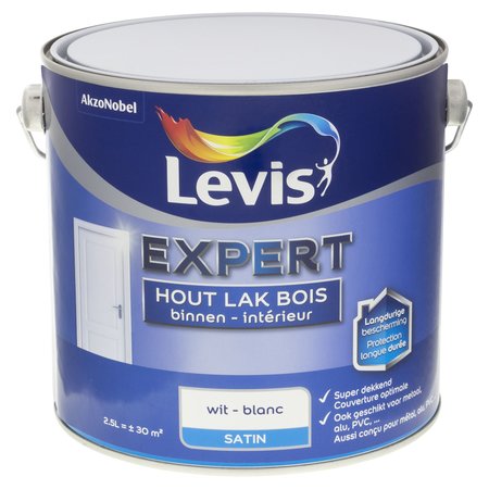 LEVIS EXPERT LAK BINNEN SATIN 2,5L WIT 0110