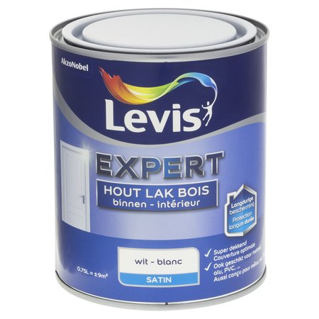 LEVIS EXPERT LAK BINNEN SATIN 0,75L WIT 0110