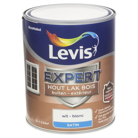 LEVIS EXPERT LAK EXTÉRIEUR SATIN 1L BLANC 0001
