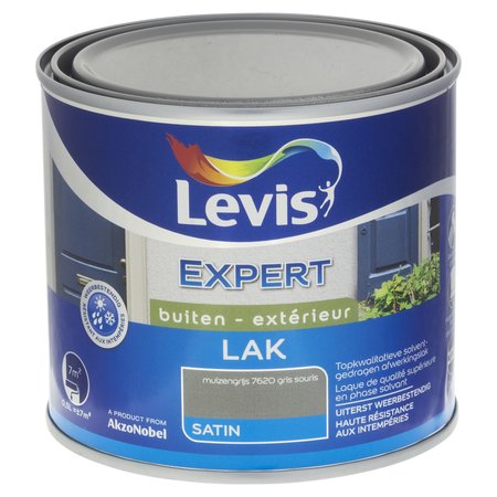 LEVIS EXPERT LAK BUITEN SATIN 0,5L MUIZENGRIJS 7620