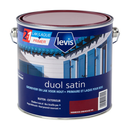LEVIS DUOL HOUT BUITEN SATIN 2,5L WIJNROOD 2958