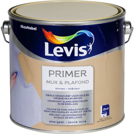 LEVIS PRIMER MUR & PLAFOND 2,5L JAUNE OCRE