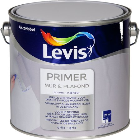 LEVIS PRIMER MUR & PLAFOND 2,5L GRIJS