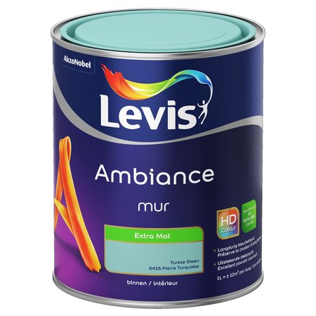 LEVIS AMBIANCE MUR EXTRA MAT 1L PIERRE TURQUOISE 6416
