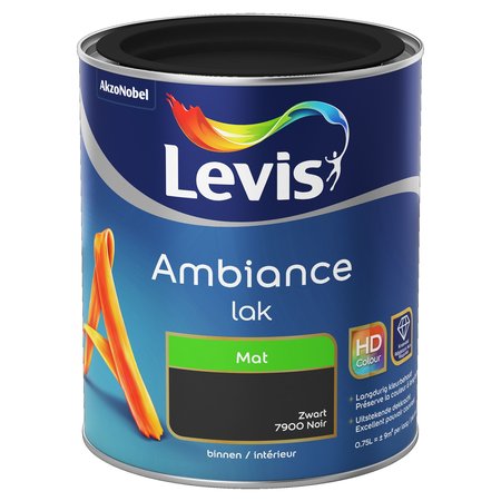 LEVIS AMBIANCE LAK MAT 0,75L ZWART 7900
