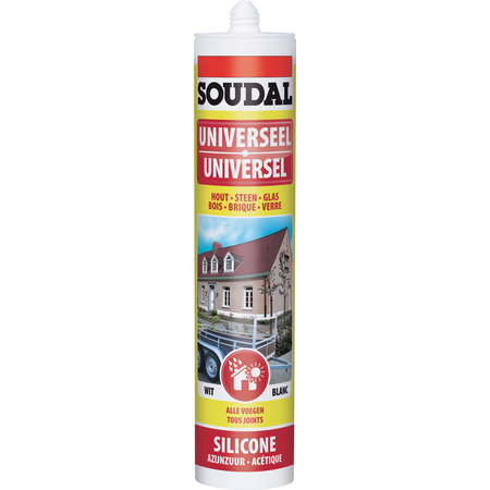 SOUDAL UNIVERSELE SILICONE WIT 300ML