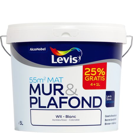 LEVIS MUR & PLAFOND 4+1L BLANC