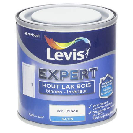 LEVIS EXPERT LAK BINNEN SATIN 0,25L WIT 0110